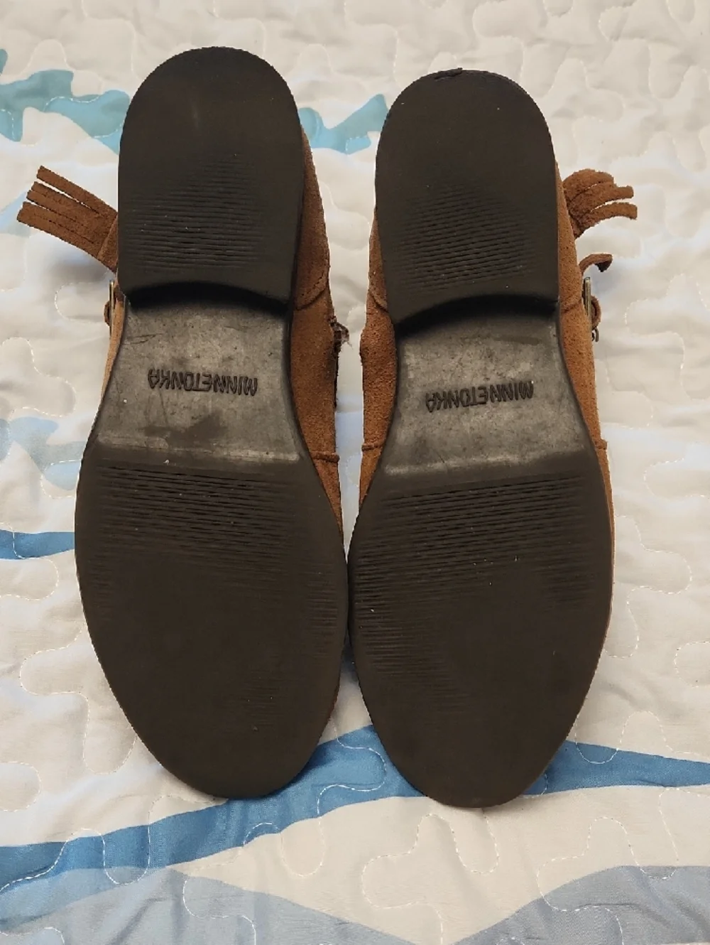 Minnetonka Brown Suede Braided Ankle Booties - Picture 4 of 5